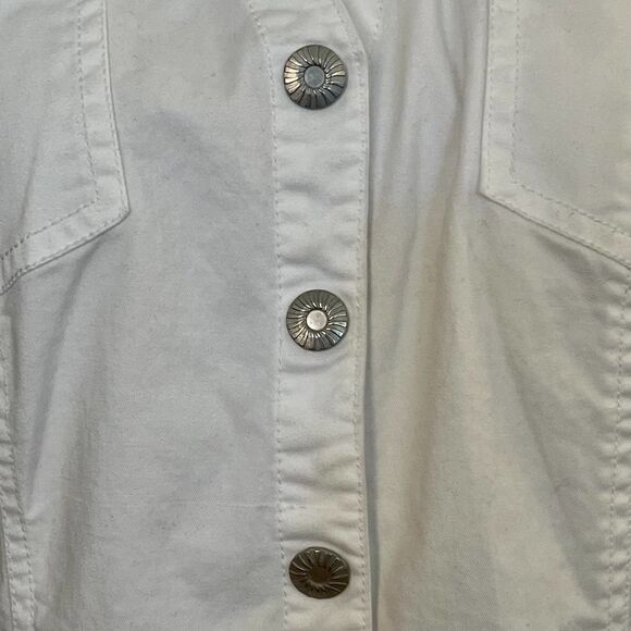 Dress Barn, Large, Elbow Sleeve Top or Lightweight Coat, Silver Accents & Snaps - Picture 7 of 8